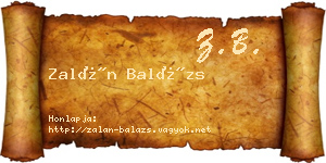 Zalán Balázs névjegykártya